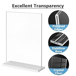 MaxGear Acrylic Sign Holder 8.5x11 6 Pack, Double