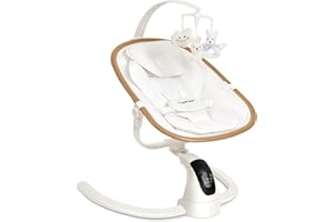 Angelbliss Electric Baby Swing with Cry Detection, Side-to-Side Motion, 5 Speeds, 180 Rotation, Indoor Swing for Infants and Toddlers (White)
