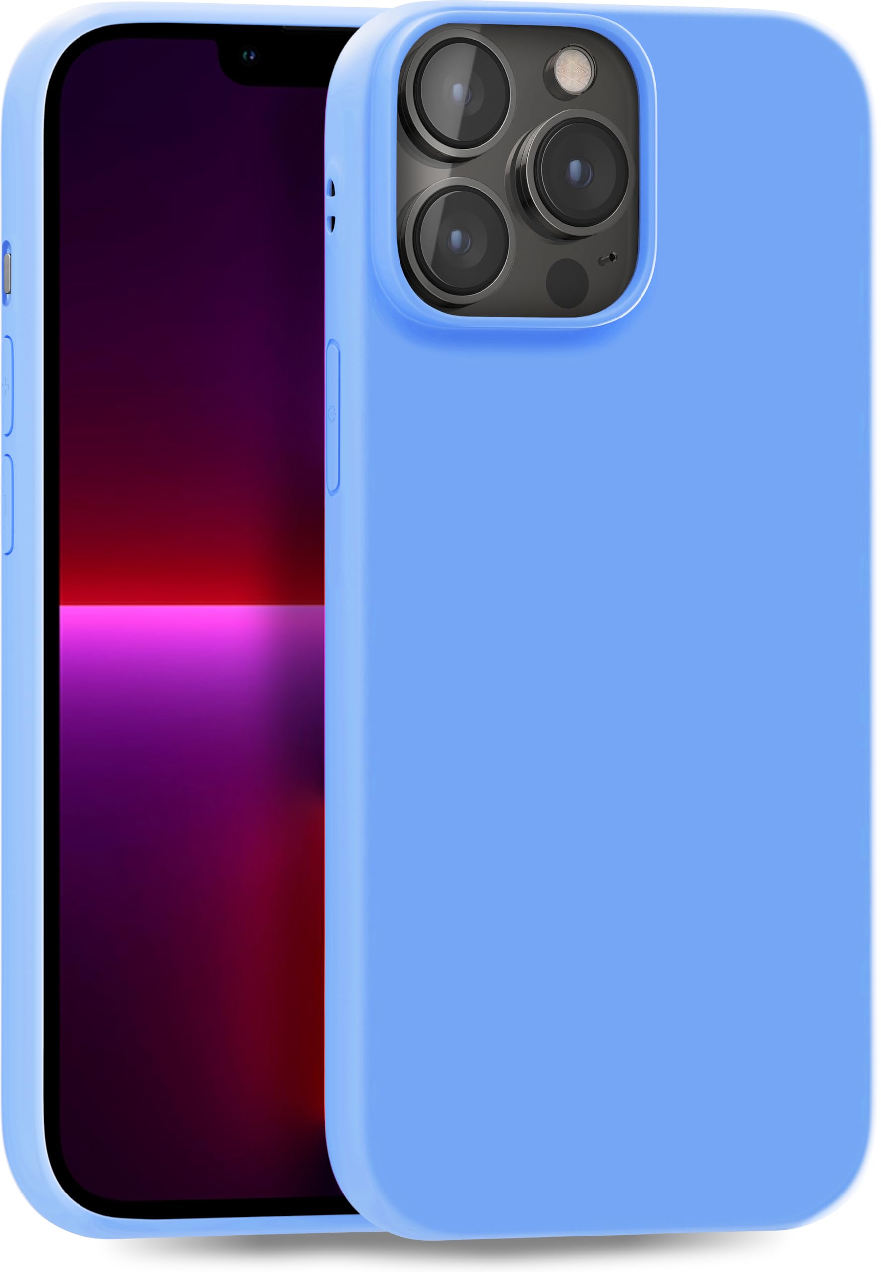 MyGadget TPU Case for iPhone 13 Pro Max - [ Camera Protection & Anti Fingerprint ] - Silicone Cover with Soft Touch & Anti Scratch Shell - Matte Light Blue