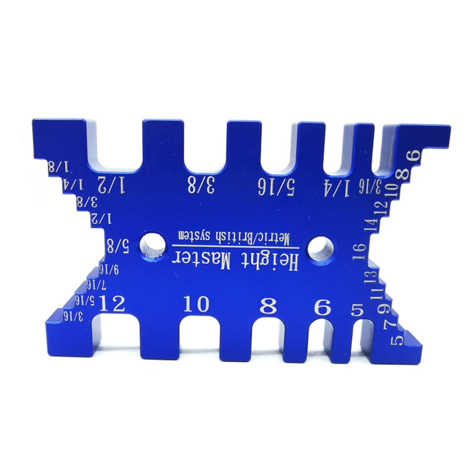 CDIYTOOL Step Depth Gauge, Depth Height Saw Gauge High Precision Tenon Caliper Metric for Router and Table Saw, Woodworking Aluminum Alloy Clarity Depth Gauge Ruler Portable Router DIY Tools (Blue)