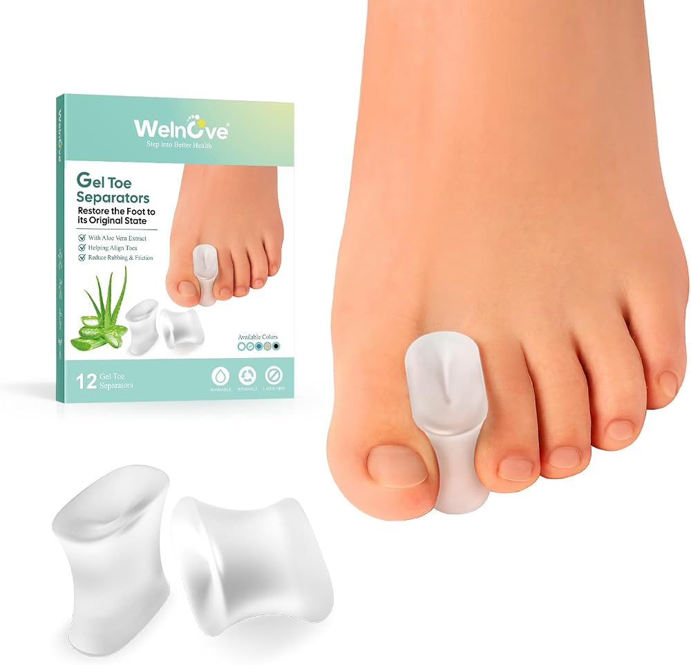 Welnove Gel Toe Separators with Aloe Vera 12 Pack Bunion Corrector