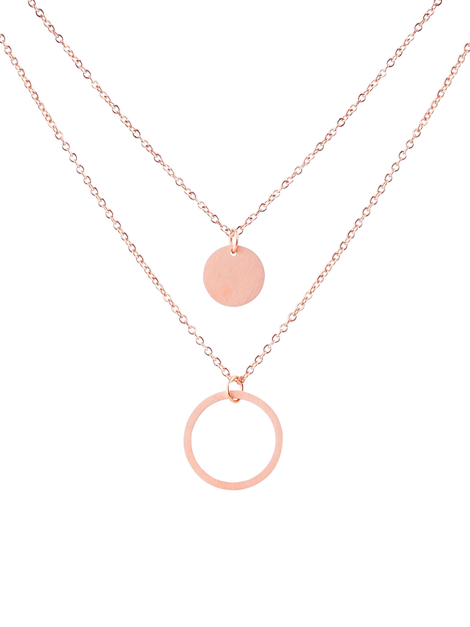 a little something® Belleville Women's Necklace with 18 Carat Gold Plating (Gold & Rose Gold) Includes Sustainable Gift Packaging with FSC® Certificate, Stainless Steel Gold, No Gemstone