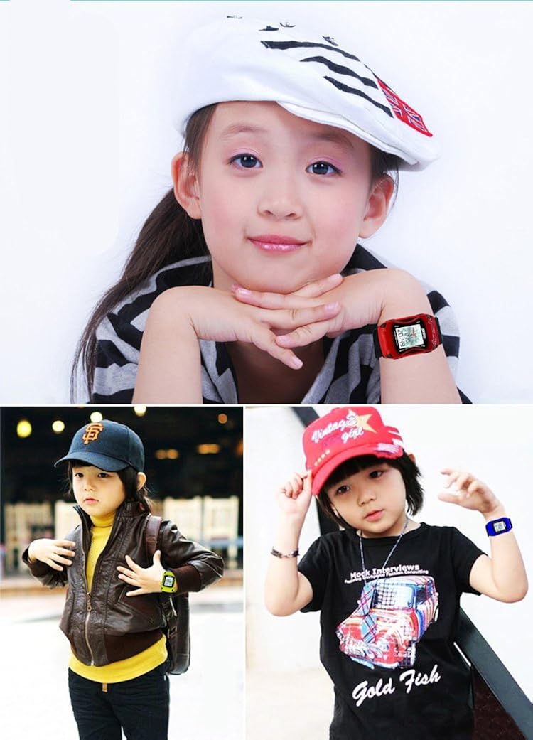 Children's Car Shaped Multi-Function Waterproof Alarm Stopwatch Sports Watch Students Lovely Gift Green Case Black Rubber Watch: Watches