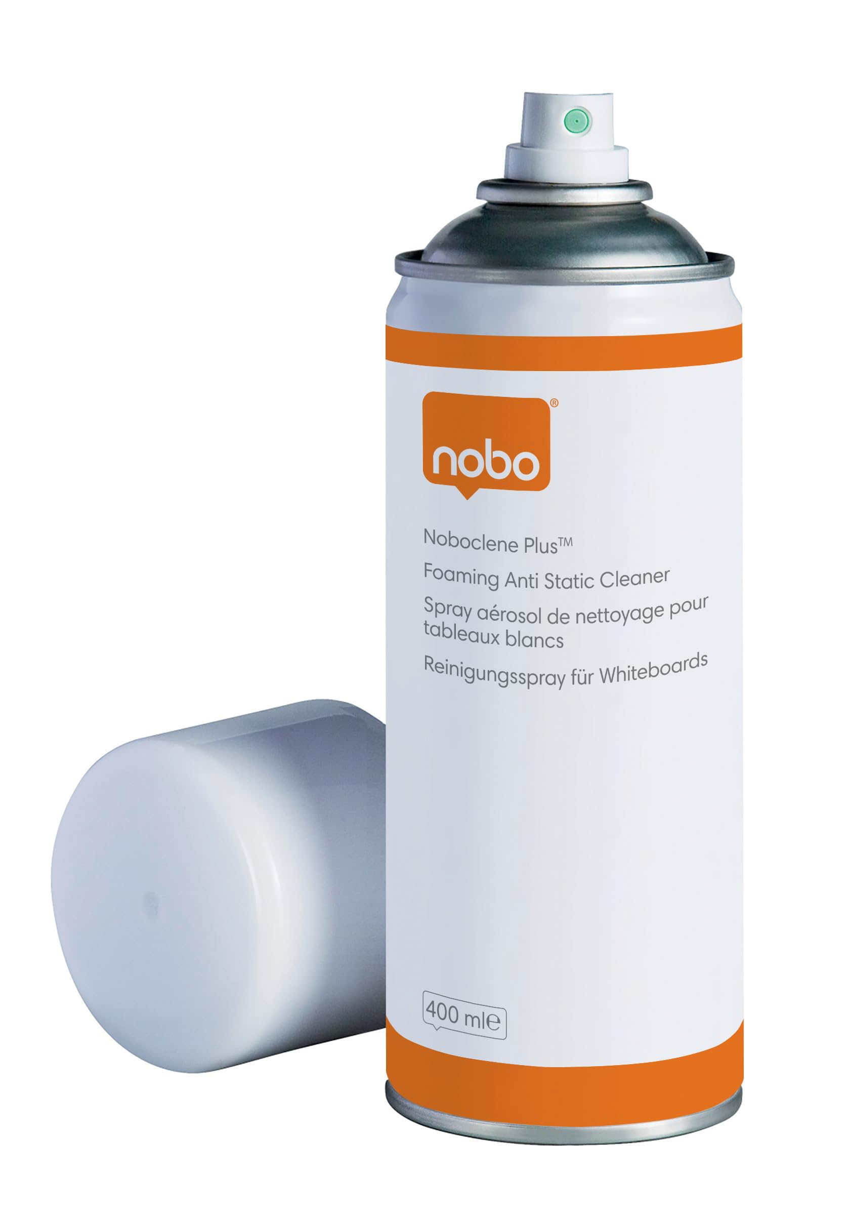 Nobo Noboclene Plus Foaming Whiteboard Cleaner, 400ml Bottle, Everyday Use, For Dry Wipe/Erase Surfaces, 34531163