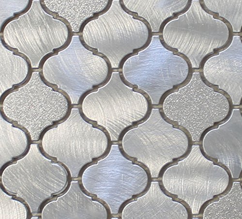 4" x 6" Samples - Cosmo Aluminium Metal Arabesque Mosaic Tiles