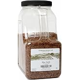 Farmersville Spice Co. Flax Seeds, 5 lb Handle Jug, Kosher | Flax seeds for breads, cereals, granola &amp; toppings; handle jug for bakeries, restaurants and foodservice prep