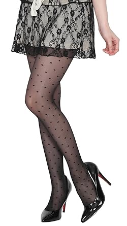 Amazon 20デニール 水玉 プチドット柄タイツ ストッキング シアー