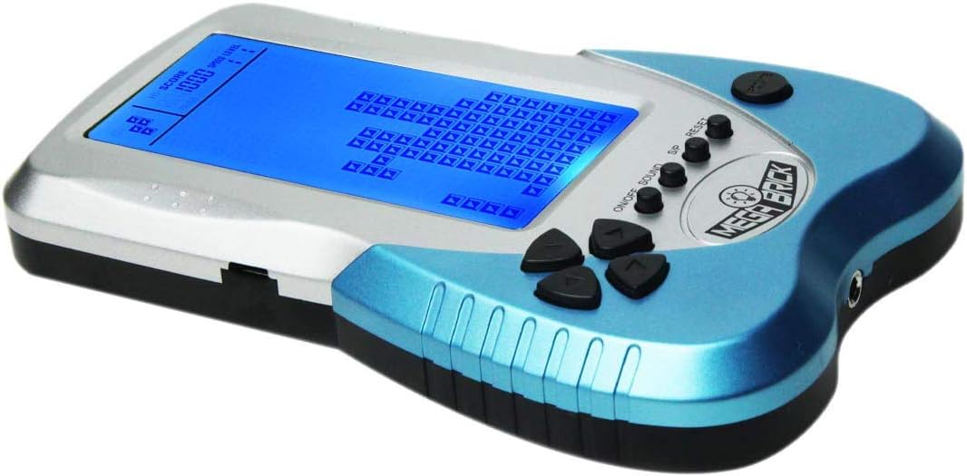 HLF New Retro Block Brick Game Console Large Screen Blue Backlight Brightness can be Adjusted Build in 23 Game Compatible with Lithium Battery/AAA Batteries can Plug in Headphone (Blue) - Image 5