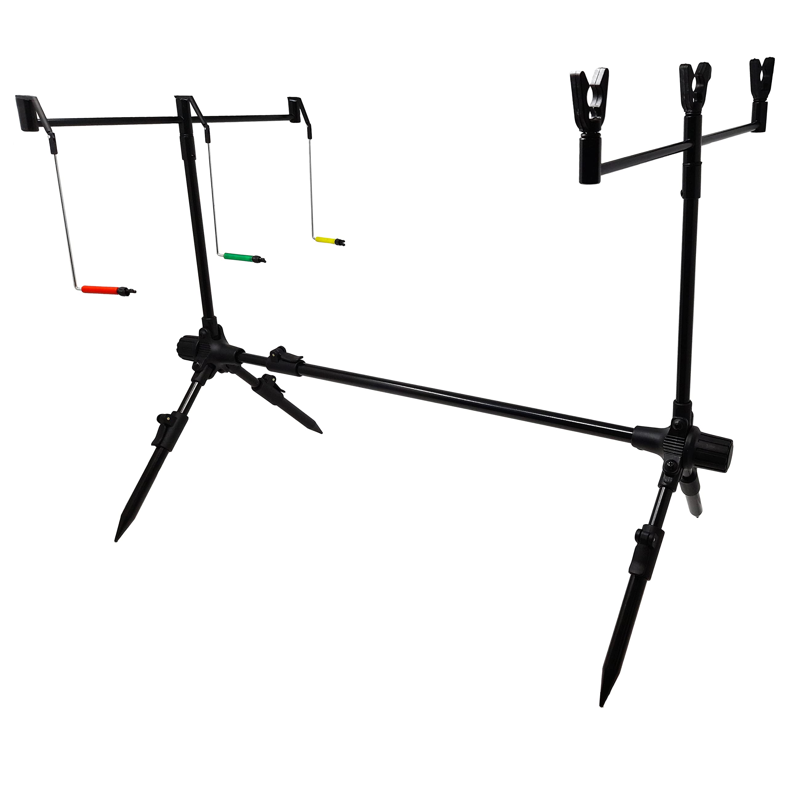 KingCarp - Fishing Rod Pod Up to 3 Rods With Rests, Swingers & Carry Bag Adjustable from 70cm to 110cm - For Lakes and rivers [25-3399]