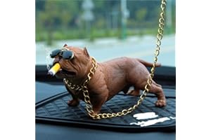 Jiuke Bully Pitbull Dog Car Interior Decoration Dashboard Ornament Fashion Funny Cute Home Decoration Auto Accessories No Base-Brown