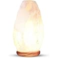 Himalayan Glow White Salt Crystal Lamp, Natural Salt Night Light, Hand Crafted Salt Lamps with Neem Wooden Base, Salts Lamp B