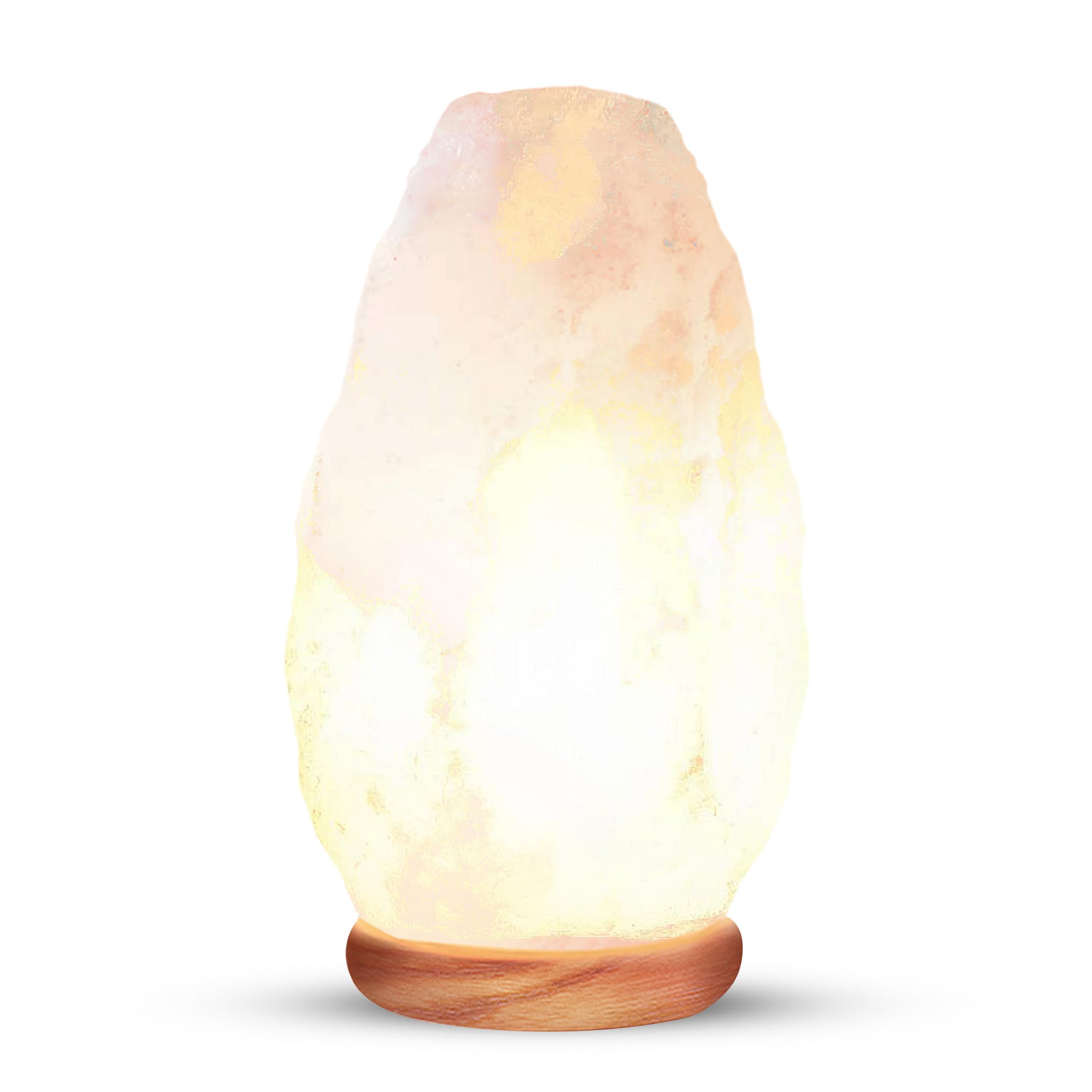 Photo 1 of Himalayan Glow White Salt Crystal Lamp, Natural Salt Night Light, Hand Crafted Salt Lamps with Neem Wooden Base, Salts Lamp Bulb,(ETL Certified) Dimmer Switch | 5-7 LBS