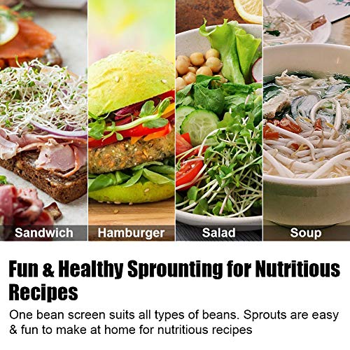 image for Qinline Sprouting Lids For Wide Mouth Mason Jars, BPA Free Plastic Bee