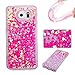 Urberry Galaxy S6 Case, Running Glitter Cover, Creative Design Flowing Liquid Floating Luxury Bling Glitter Sparkle Hard Case for Samsung Galaxy S6 with a Screen Protector (YB-Pink)