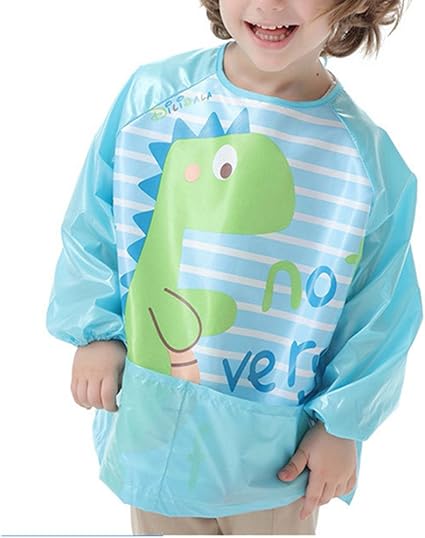 Cosprincely Tablier De Peinture Bavoir Enfant Bebe Impermeable Manches Longues Repas Artistes Blouse Ecole Maternelle Amazon Fr Bebes Puericulture