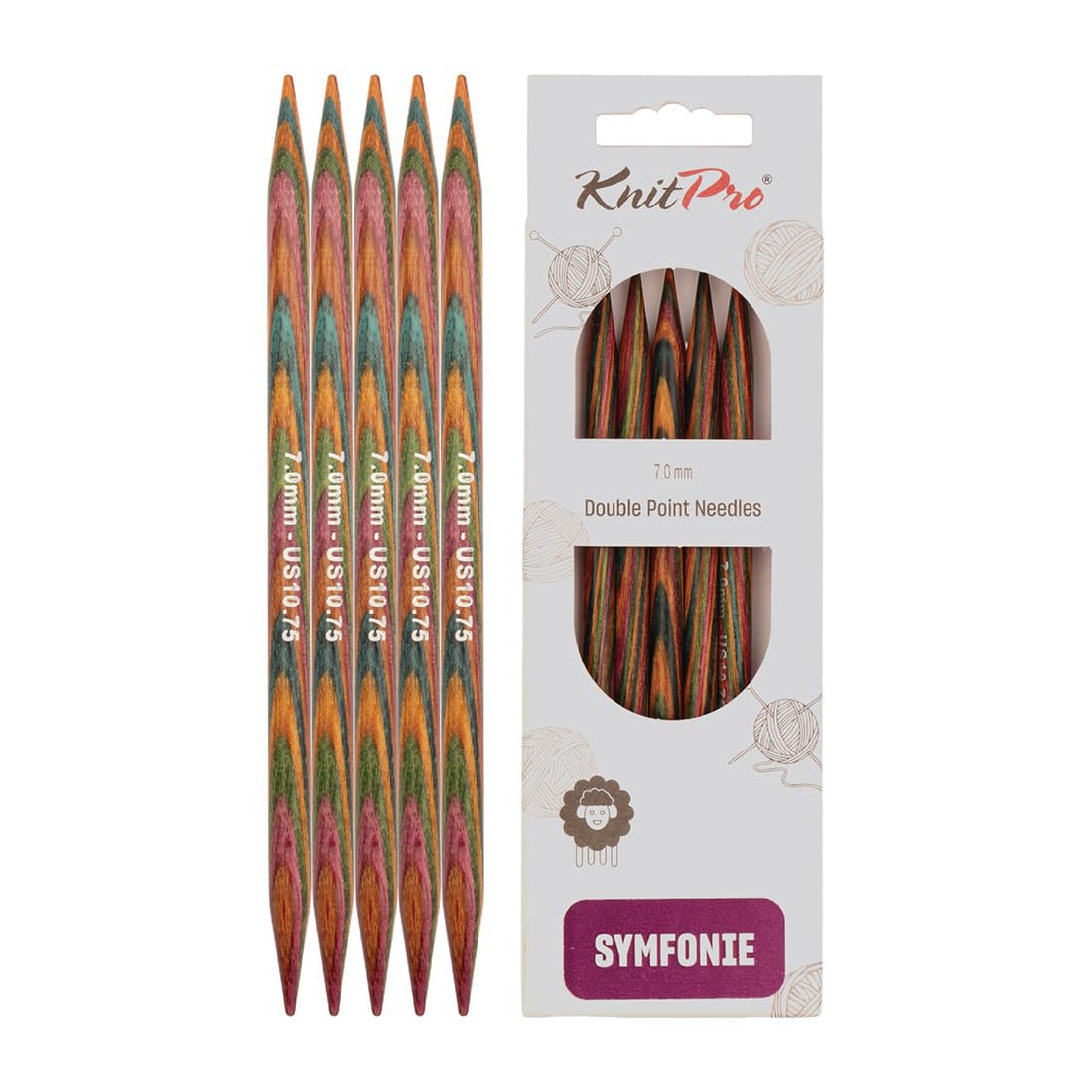 KnitPro Symfonie Double Pointed Needles 6" (15cm) | 7.00mm