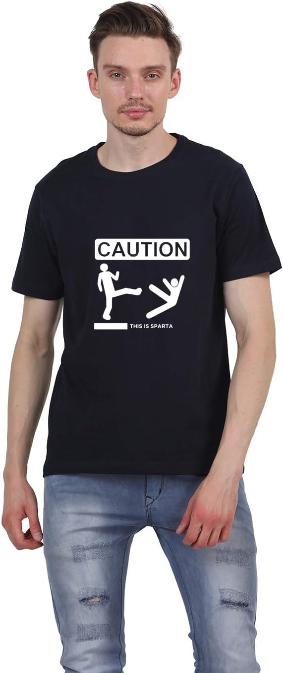 Ruffty - Caution - Men's Cotton Tshirt