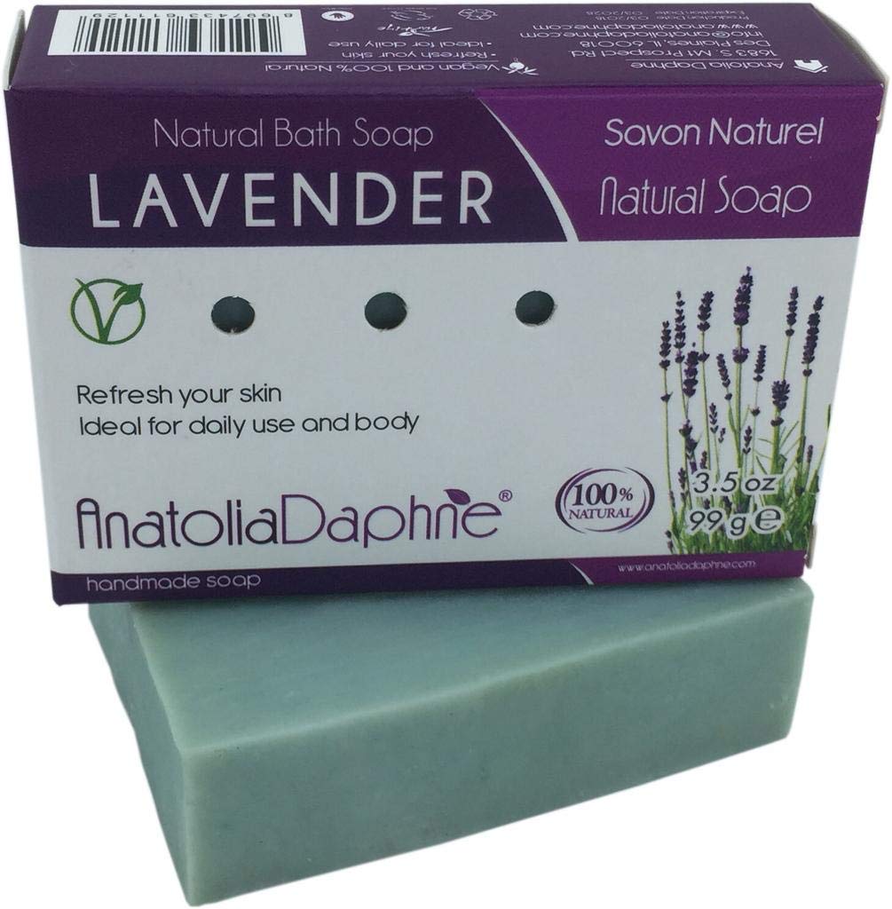 Anatolia Daphne 100% Natural Soap w/ Organic Ingredients, Vegan, Moisturizing, Handmade, Scented w/ Premium Essential Oils, Body Soap, Face Soap, and Bath Soap, Detox Spa Soap Bar Gift Set, 3.5 oz (Deluxe, Mix of 6) : Beauty