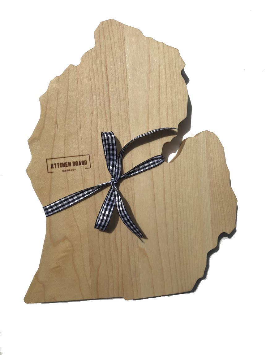 MICHIGAN Mitten Cutting Board & MICHIGAN Gifts | Michigan Home Decor & Souvenir Serving as a Decorative Cheese Tray or Chopping Block for Kitchen
