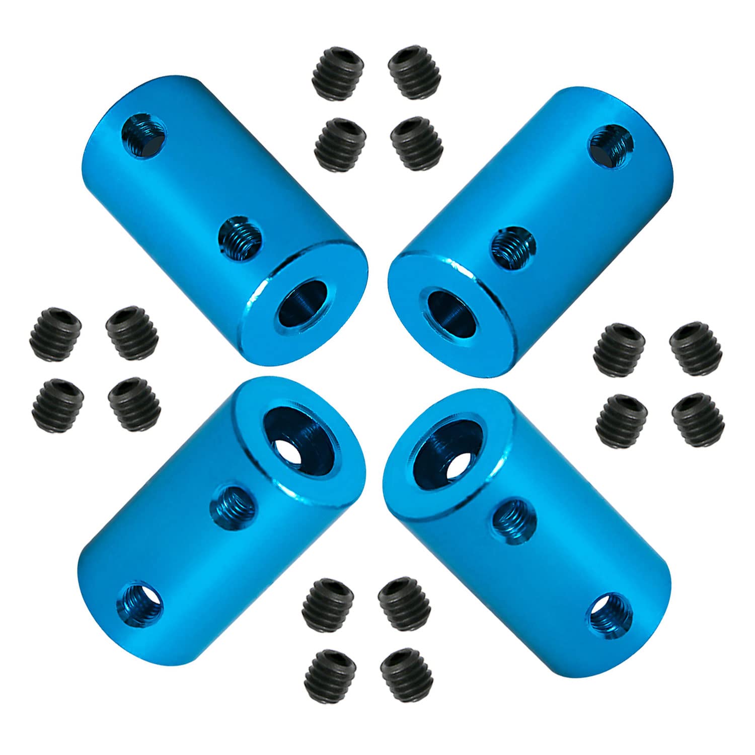 Ohamtes 4Pcs shaft diameter 6mm to 7mm rigid coupling, suitable for 3D printers, DIY encoders, motor connectors, motor guide shaft couplers, model shafts, motor guides, CNC machine tools