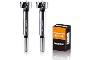 DECKRKAT 2-Piece 3/4" Forstner Drill Bits - Smooth Flat Bottom Drill Bits for Wood, Hard & Soft Wood Drilling, 3/8" Shank Fits Drills/Drill Presses.