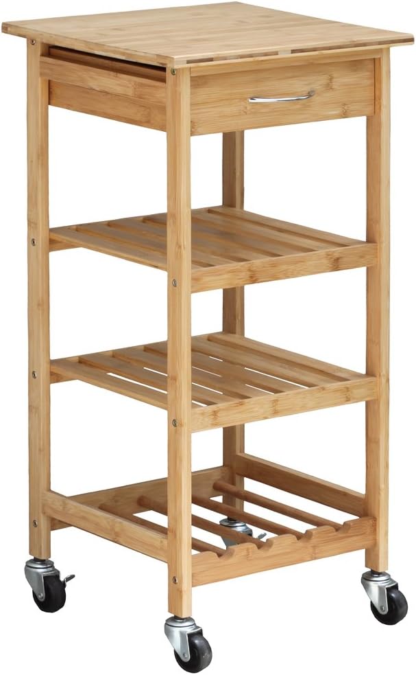 Oceanstar Design Group Bamboo Kitchen Trolley - Kitchen Islands & Carts