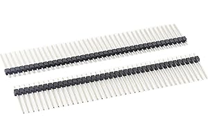 RISINGSAPLINGS 20pcs Break Away Strip Headers 1x40 40 Pin Headers Male 2.54mm / 0.1" Single Row Straight Needle Connector (19mm / 0.75")