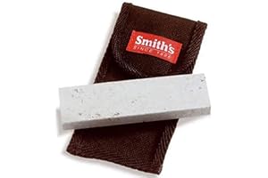 Smith's MP4L Arkansas Stone – 4 Inch – Medium 600 Grit – Fabric Pouch Included – Sharpens Large and Small Knives – Sharpening Stone