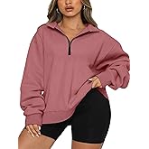 Chulianyouhuo Womens Plus Size Half Zip Pullover Long Sleeve Oversized Sweatshirt Drop Shoulder Hoodie Teen Girls Y2K Clothes