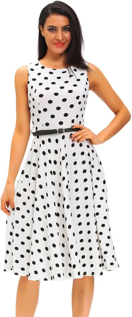 amazon black and white polka dot dress