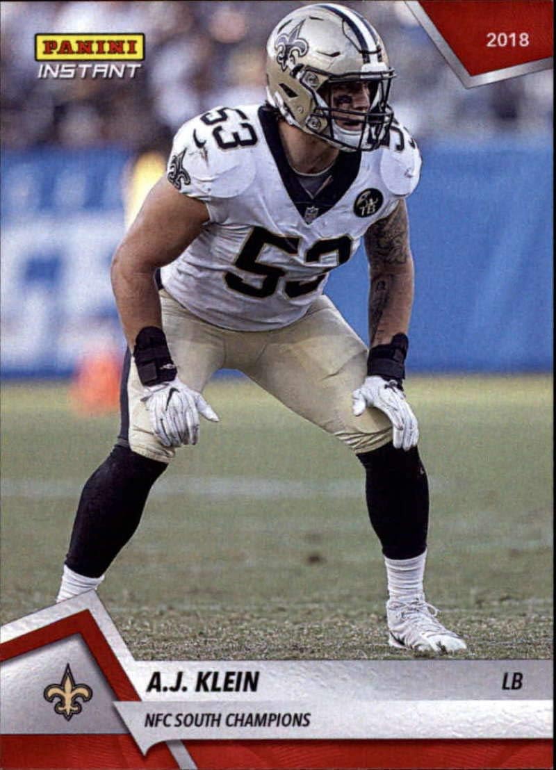 Amazon Com 2018 Panini Instant Football 164 Aj Klein New Orleans Saints Nfc South Champions Collectibles Fine Art