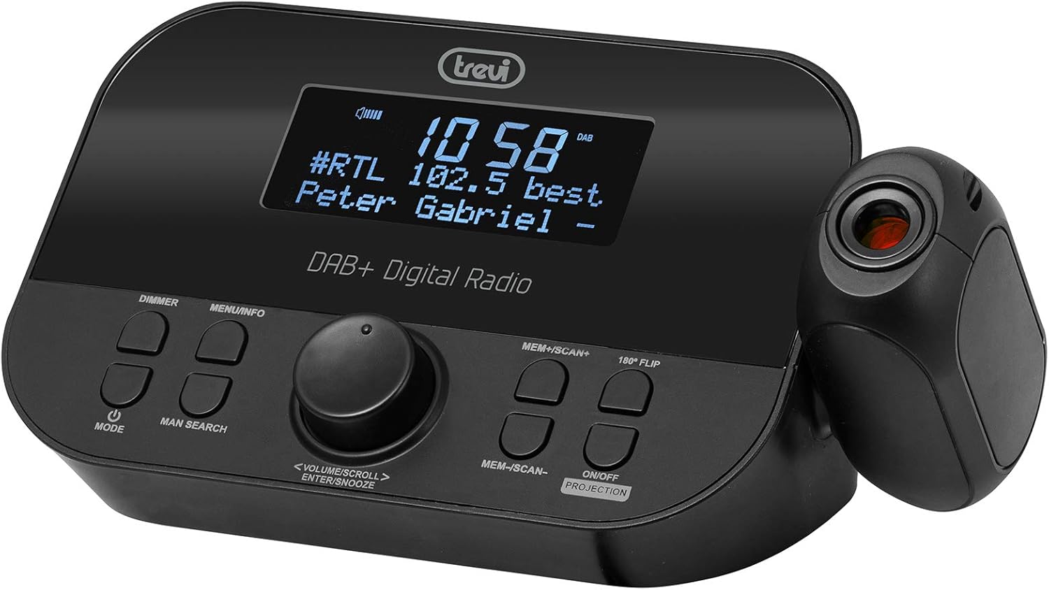 Trevi RC 85D8 Dab Radioréveil électronique avec Projection horaire et