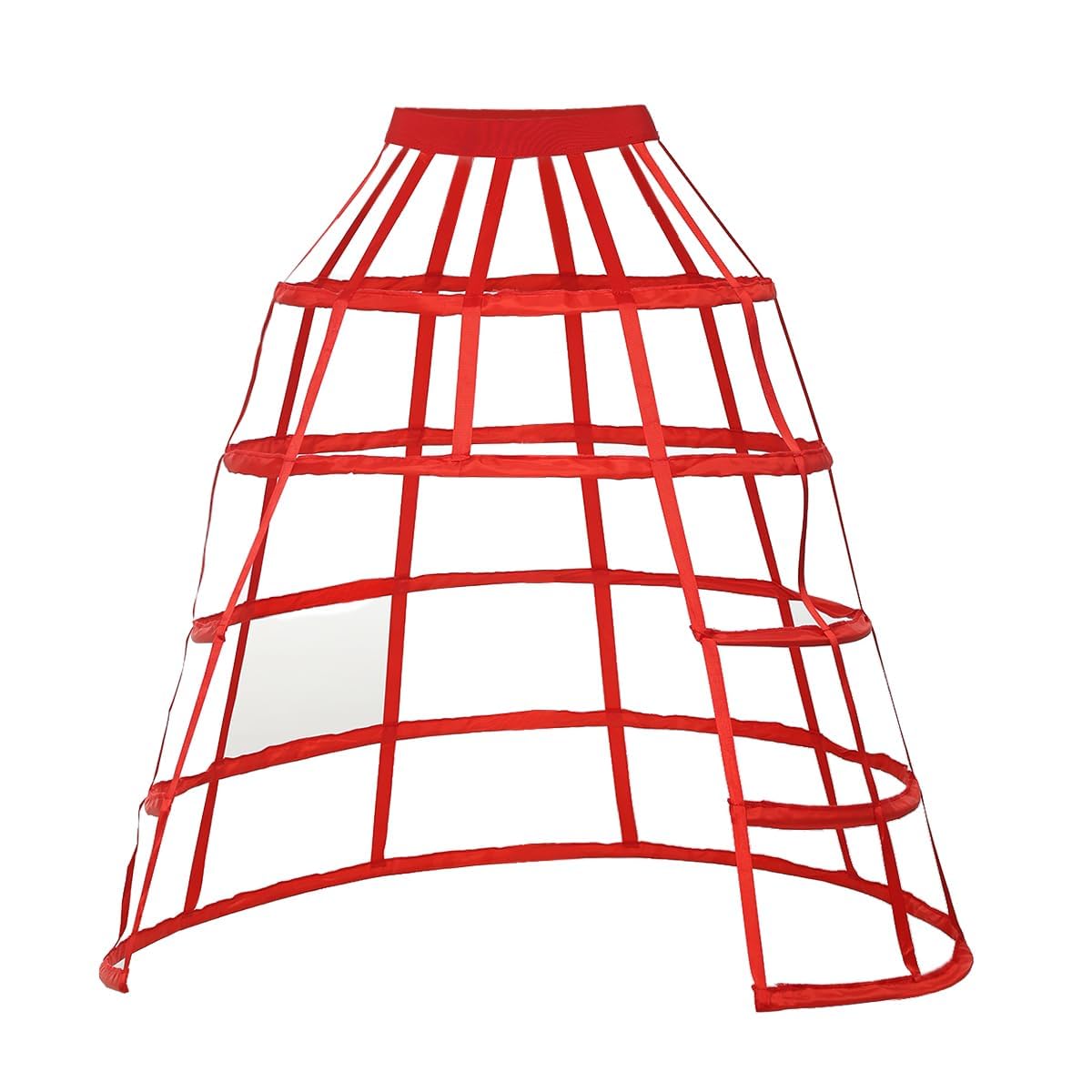 GRACEART 5 Hoop Split Crinoline Cage Bustle Skirt Pannier Petticoat Underskirt Costume