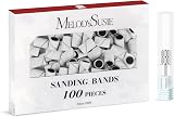 MelodySusie Sanding Bands 100Pcs 180 Grit Nail Drill Bits Zebra