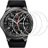 Screen Protector for Samsung Gear S3, Frontier and Classic, AFUNTA 3 Pack Tempered Glass Film Anti-Scratch High Definition Cover for Smartwatch