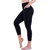 Sustainable Butt Lifting Capri Leggings with Pockets for Women, High Waisted No Front Seam Tummy Control Workout Yoga Pants