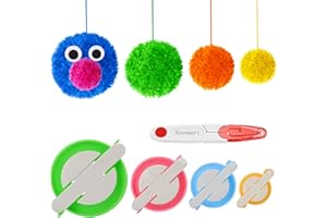 KNEWMART Pompom Maker,4 Sizes Pom pom Makers for Fluff Ball Weaver Needle Craft DIY Wool Knitting Craft Tool Set Decoration (5)