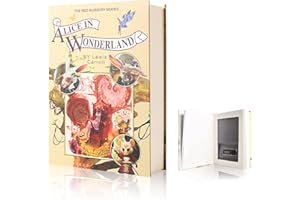 EIOUMAX Real Pages Diversion Book Safe with Combination Lock,Hollowed Out Book Anti-Theft Safe -Alice in Wonderland（Full Size）