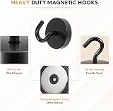 Neosmuk 120lb Magnetic Hooks with Hook Pack of 6 Black view 5