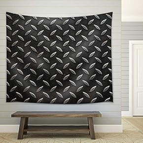 The Diamond Steel Metal Sheet - Fabric Wall Tapestry Home Decor - 51x60 inches