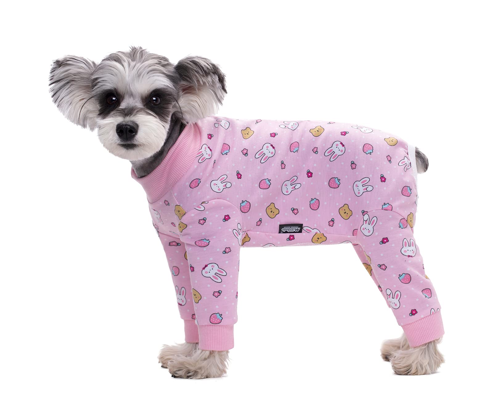 BT Bear Small Dog Clothes,Elastic Pet Onesie Clothes Protect Joints Anti-hair Anti Licking,Wound Protection Puppy Pajamas PJS Dog Jumpsuit For Small Dogs(S,Pink Rabbits) — image 1