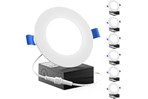 SUNCO LIGHTING Sunco 6 Pack 4 Inch LED Recessed Lights, Slim Canless Ceiling Lighting, 650 LM, 10W (60W Equivalent), 5000K Daylight, Dimmable, Wafer Thin, Ultra Thin with Junction Box ETL