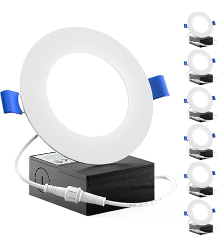 Sunco 12 Pack 4 Inch LED Recessed Lights, Slim Canless Ceiling