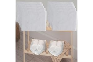 Travel Shoe Storage Bags Non-woven Fabric Packing Dust Cover Pouch Portable Breathable with Drawstring（small）, White, medium,