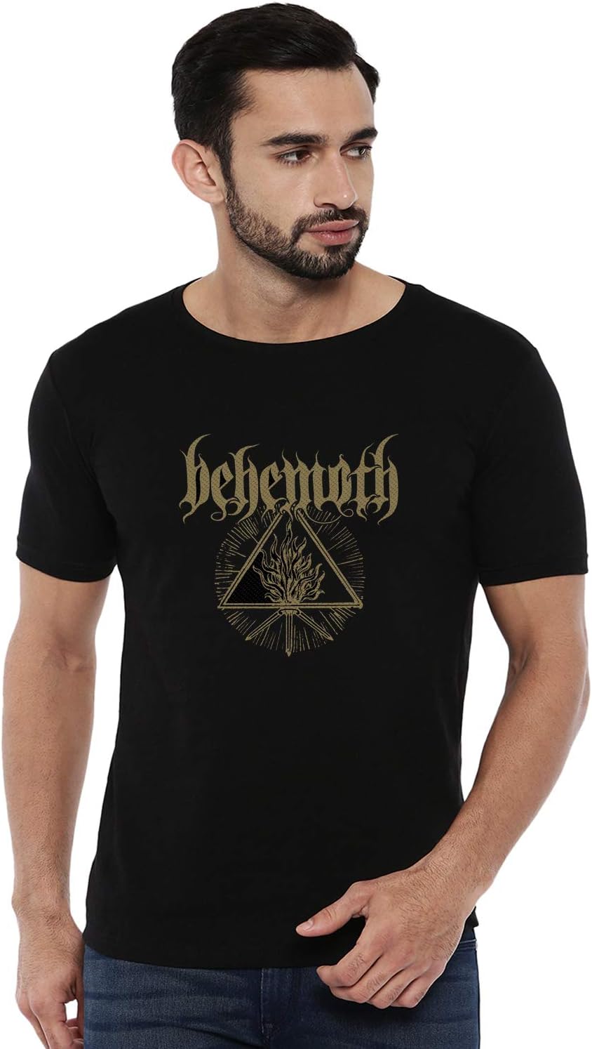 INDISSH Music/Famous Bands/Metal Bands/Graphic Printed/Behemoth/Black T-Shirt for Men