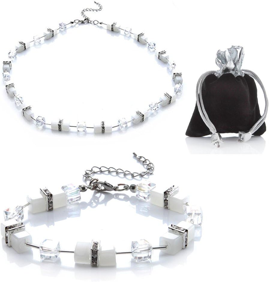 Silvity Ladies Glass Cubes Necklace Set of Colorful Cubes 2 42 – 47 cm 878304SP 20
