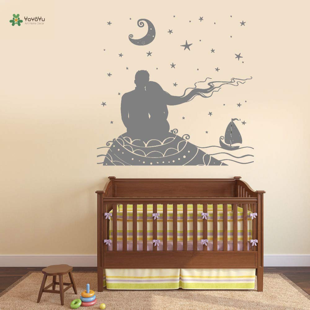 yaoxingfu Vinilo Tatuajes de Pared Pareja romántica Amor Noche Mar ...