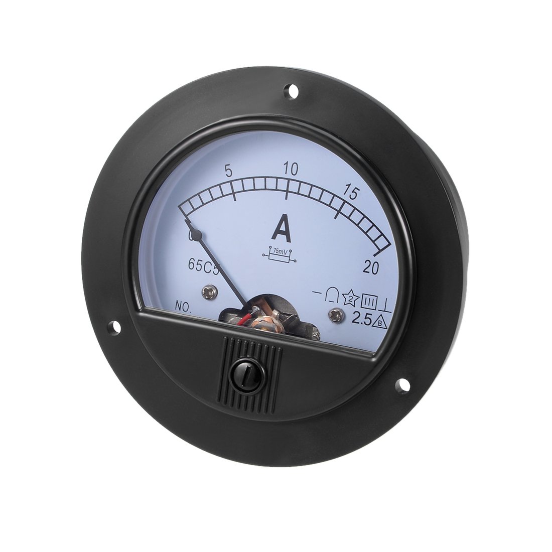 sourcingmap Analog Current Panel Meter DC 0-20A 65C5 Ammeter for Circuit Testing Charging Battery Ampere Tester Gauge Pack of 1