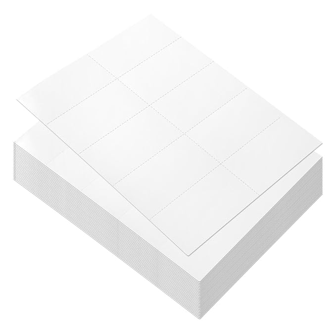 100 Sheets Blank Perforated Paper White Card Stock for Inkjet and