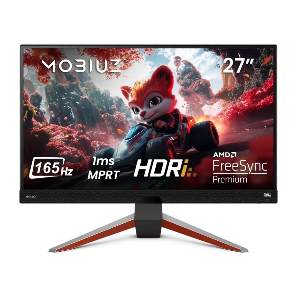 BenQ MOBIUZ EX2710Q Monitor Gaming 27" QHD IPS, 165Hz, 1ms, HDR400, HDRi, 95% P3, Light Tuner, FreeSync Premium, Compatibile 120Hz per Xbox Series X, Eye-Care, Altoparlanti 2,5W